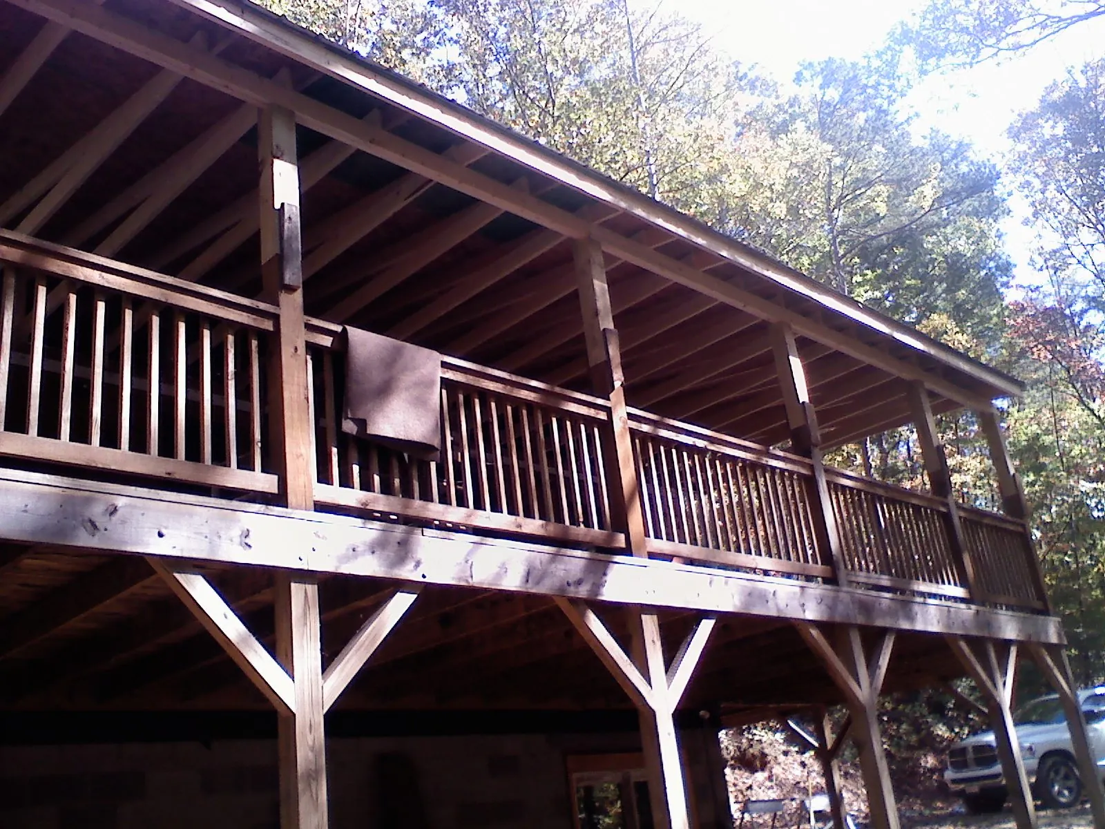Timber framing under a new elevated porch and deck — Roof Leak Repair in Centerville by Roofing Brothers